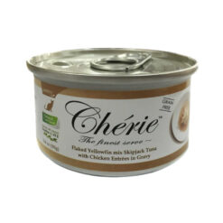 Cherie微湯汁貓罐 天然黃鰭吞拿魚佐正鰹+嫩雞80g CHS14304