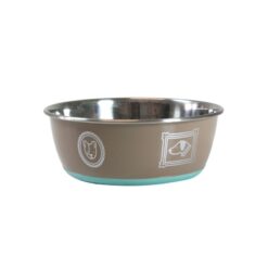 PetzPoint stainless still bowl (spink/green)PP0102