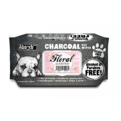 Absorbplus Charcoal Pet Wipes (Flora) 80pcs